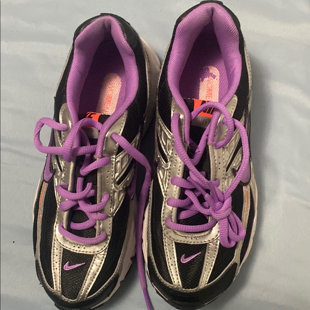 Nike Black and Purple Sneakers with Sporty Design